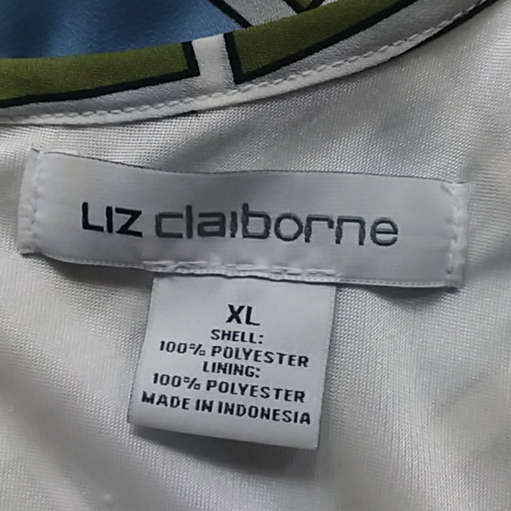 Liz Claiborne geometric print elastic waist top XL - Picture 8 of 8